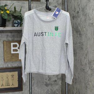 NWT MLS Austin FC Women's Terry Crew Neck Fleece Sweatshirt 191907822519 M Gray